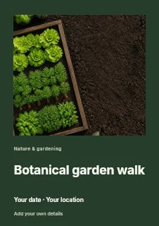 Botanical garden walk · Gallery editorial
