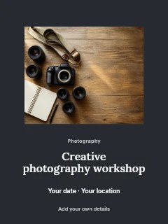 Creative photography workshop poster template · Picture window