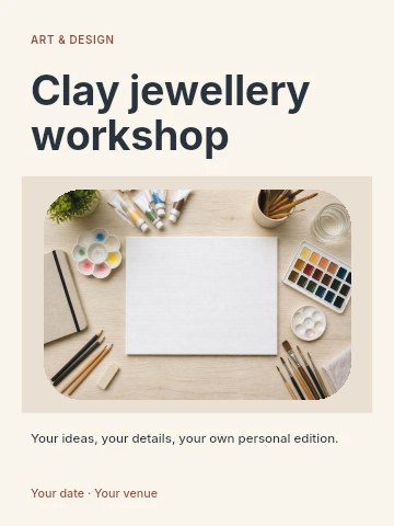 Clay jewellery workshop invitation template