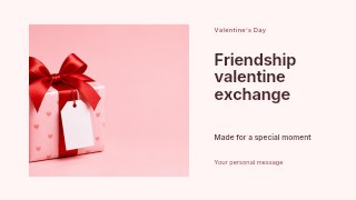 Friendship Valentine exchange presentation cover template · Horizontal photo dialogue