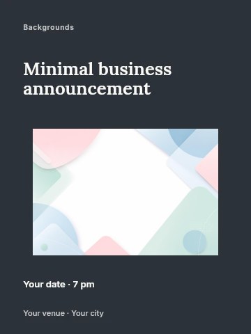 Soft pastel abstract geometric background in Minimal business announcement poster template