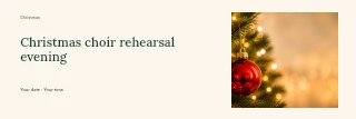 Christmas choir rehearsal evening banner template · Horizontal photo dialogue