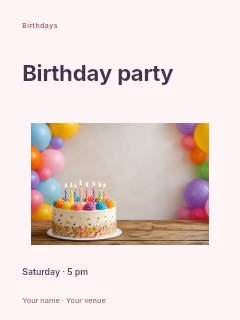 The Birthday Table poster template · Modern programme
