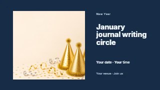 January journal writing circle presentation cover template · Horizontal photo dialogue