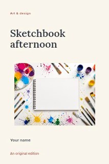blank sketchbook surrounded by painting tools in Sketchbook afternoon · Modern programme