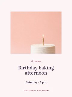 Simple white birthday cake with single candle in Birthday baking afternoon · Picture window