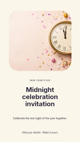 Midnight celebration invitation instagram story template
