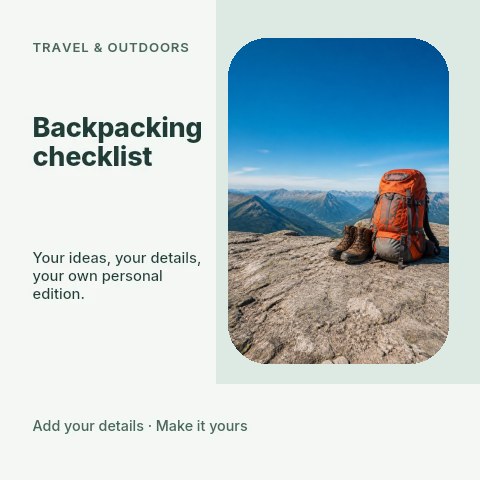 Backpacking checklist social media post template
