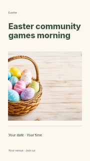 Easter community games morning instagram story template · Title & photograph