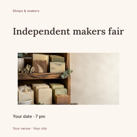 Independent makers fair social media post template