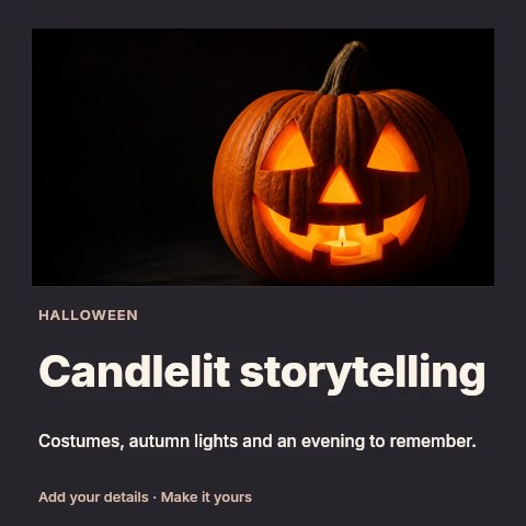 Candlelit storytelling social media post template
