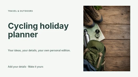 Cycling holiday planner youtube thumbnail template