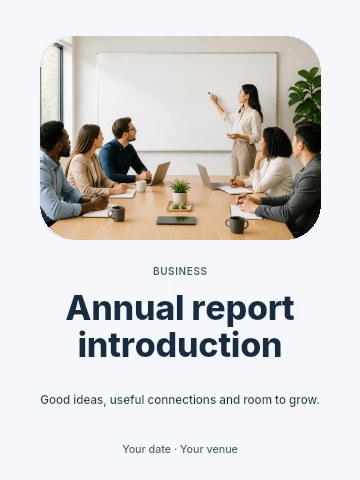 Annual report introduction poster template