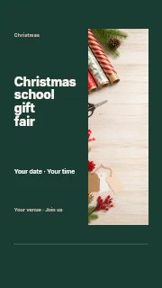 Christmas school gift fair instagram story template · Split portrait