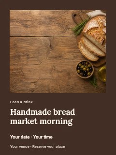Handmade bread market morning poster template · Gallery editorial