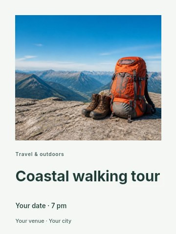 Coastal walking tour invitation template