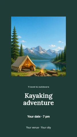 Kayaking adventure instagram story template