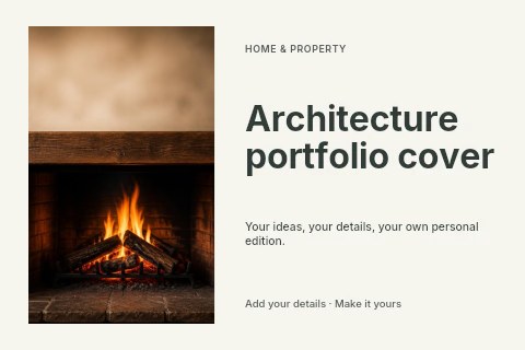 Architecture portfolio cover postcard template