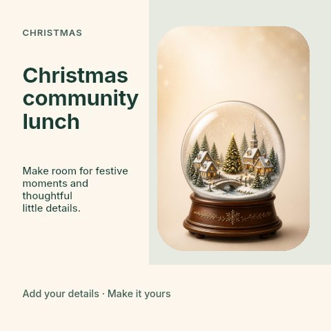 Christmas community lunch social media post template