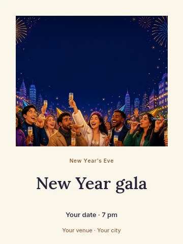 New Year gala poster template