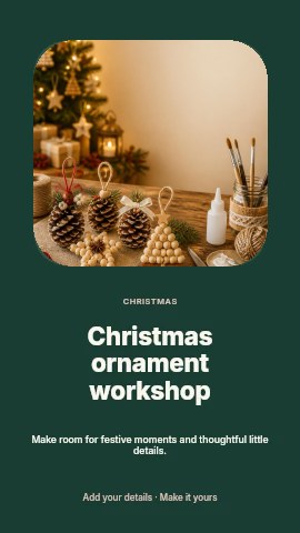 Christmas ornament workshop instagram story template