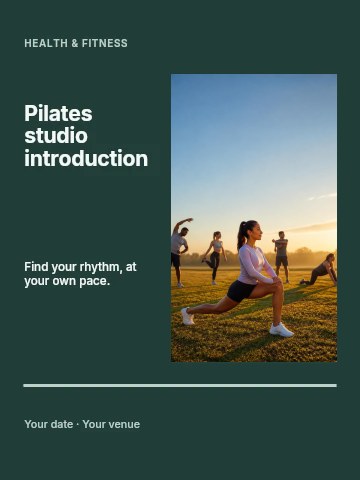 Pilates studio introduction poster template