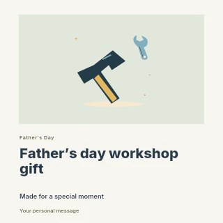 Workshop hammer and wrench in Father’s Day workshop gift · Gallery editorial