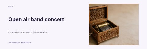 Open air band concert banner template