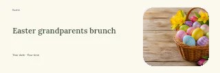 Easter grandparents brunch banner template · Horizontal photo dialogue