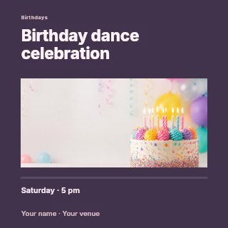 Birthday dance celebration · Title & photograph