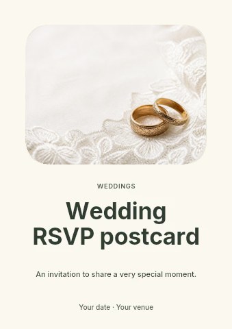 Wedding RSVP postcard flyer template