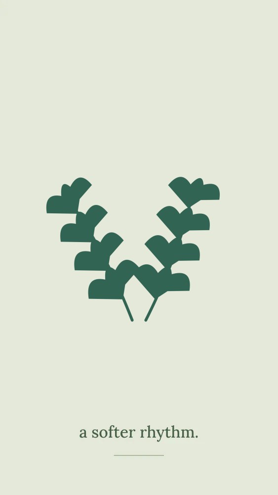 Ginkgo foliage · paired arrangement with 4 leaf pairs in A softer rhythm · Botanical wallpaper