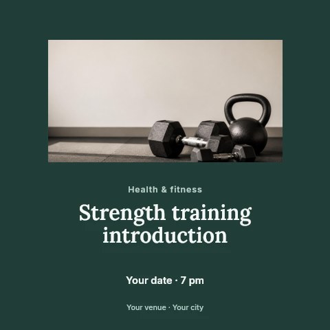 Strength training introduction social media post template