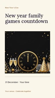 New Year family games countdown instagram story template · Title & photograph