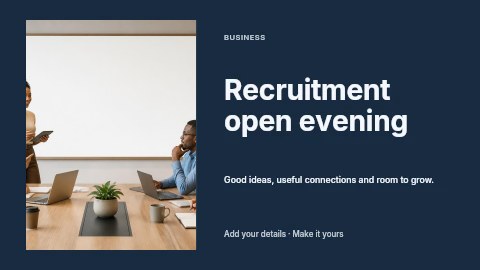Recruitment open evening presentation cover template