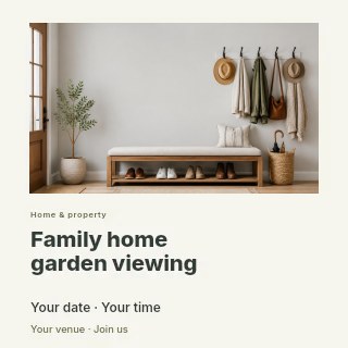 Family home garden viewing social media post template · Gallery editorial