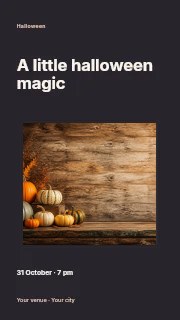 Autumn pumpkins on rustic wooden table in Halloween photo celebration · Modern programme