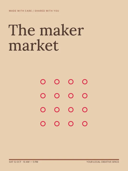 Rings overlay · aligned · 4 rows in The maker market · Illustrated poster