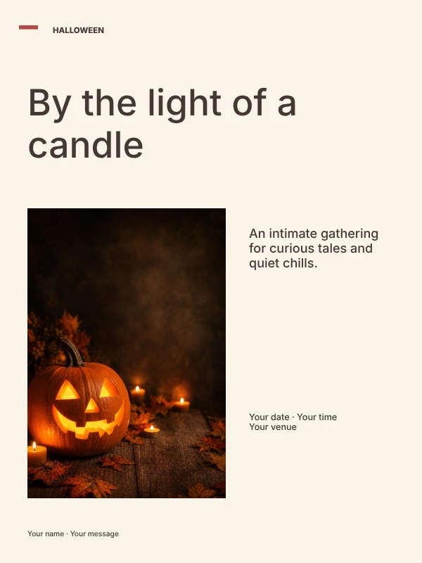 Candlelit ghost stories photo layout poster template