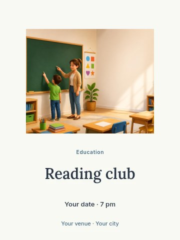 Reading club poster template