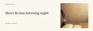 Short fiction listening night banner template · Horizontal photo dialogue