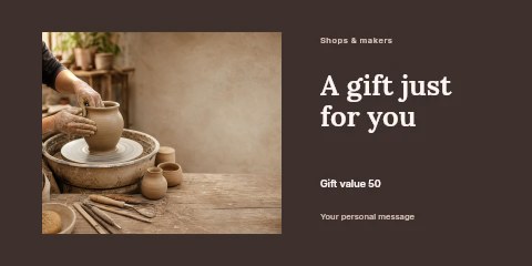 Pottery studio showcase gift voucher template