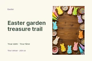 Easter garden treasure trail postcard template · Horizontal photo dialogue