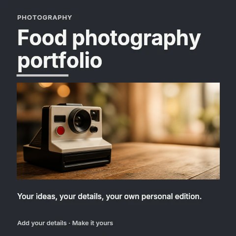 Food photography portfolio social media post template
