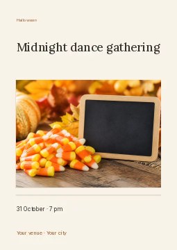 Midnight dance gathering · Title & photograph flyer template