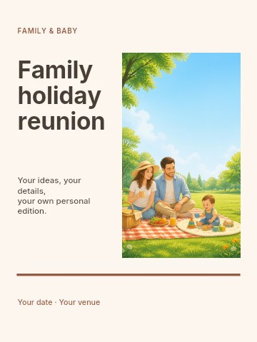 Family holiday reunion invitation template