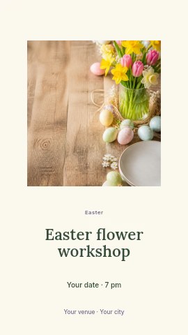 Easter flower workshop instagram story template