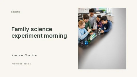 Family science experiment morning youtube thumbnail · Horizontal photo dialogue youtube thumbnail template