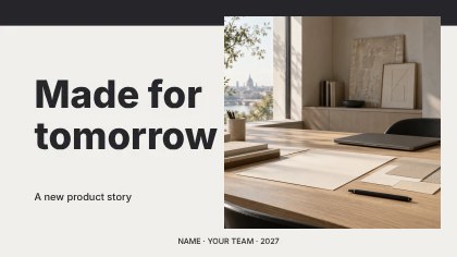 Made for tomorrow · Monochrome presentation cover template