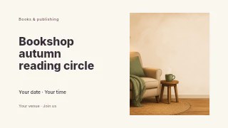 Bookshop autumn reading circle youtube thumbnail template · Horizontal photo dialogue